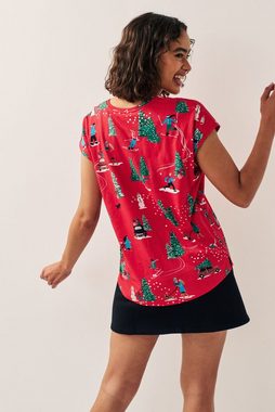 Next T-Shirt T-Shirt mit Weihnachtsgrafik – Kurzgröße (1-tlg)