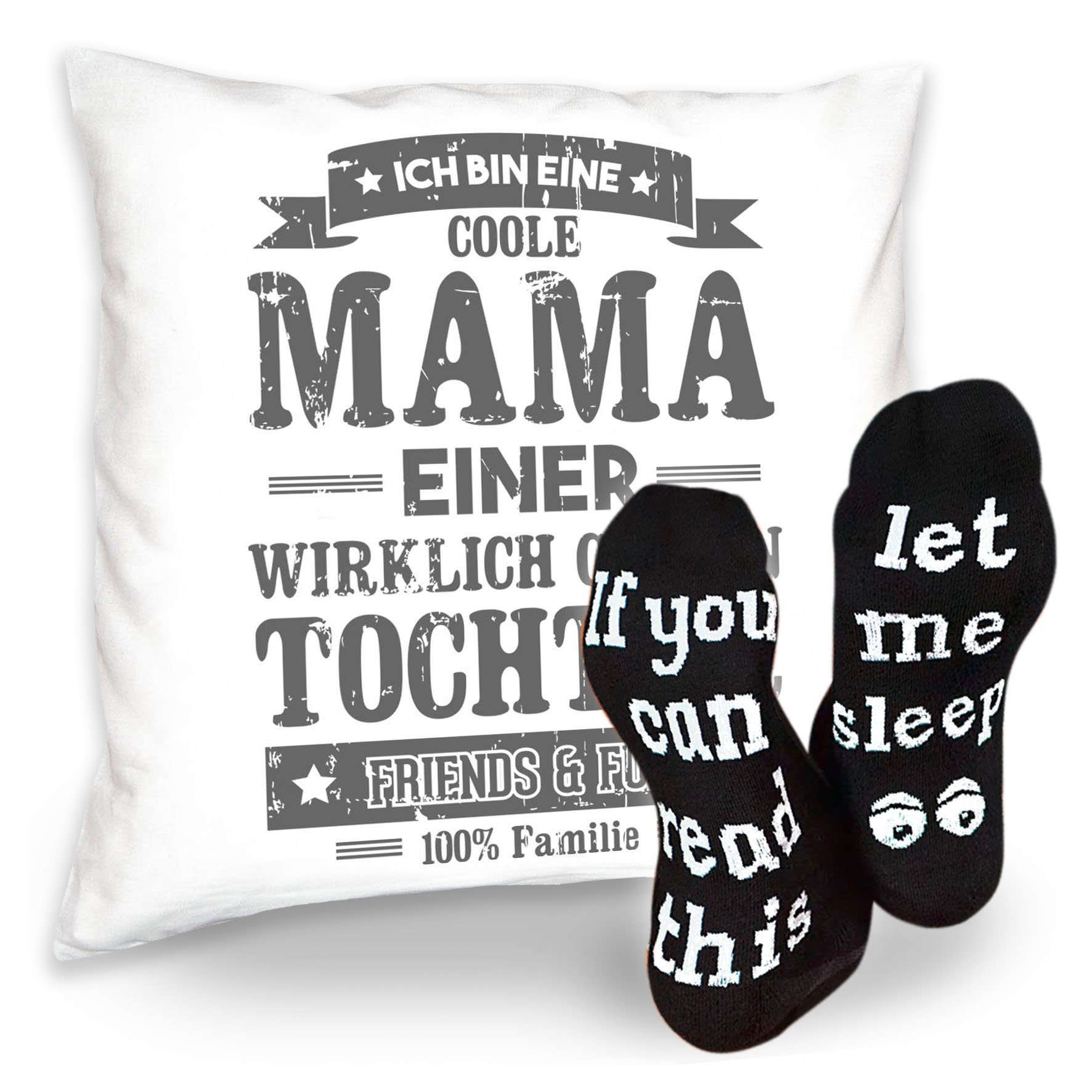 Coole Socken Soreso® Geburtstagsgeschenk & weiss einer Sleep, Tochter Mama Kissen Sprüche Geschenk Dekokissen