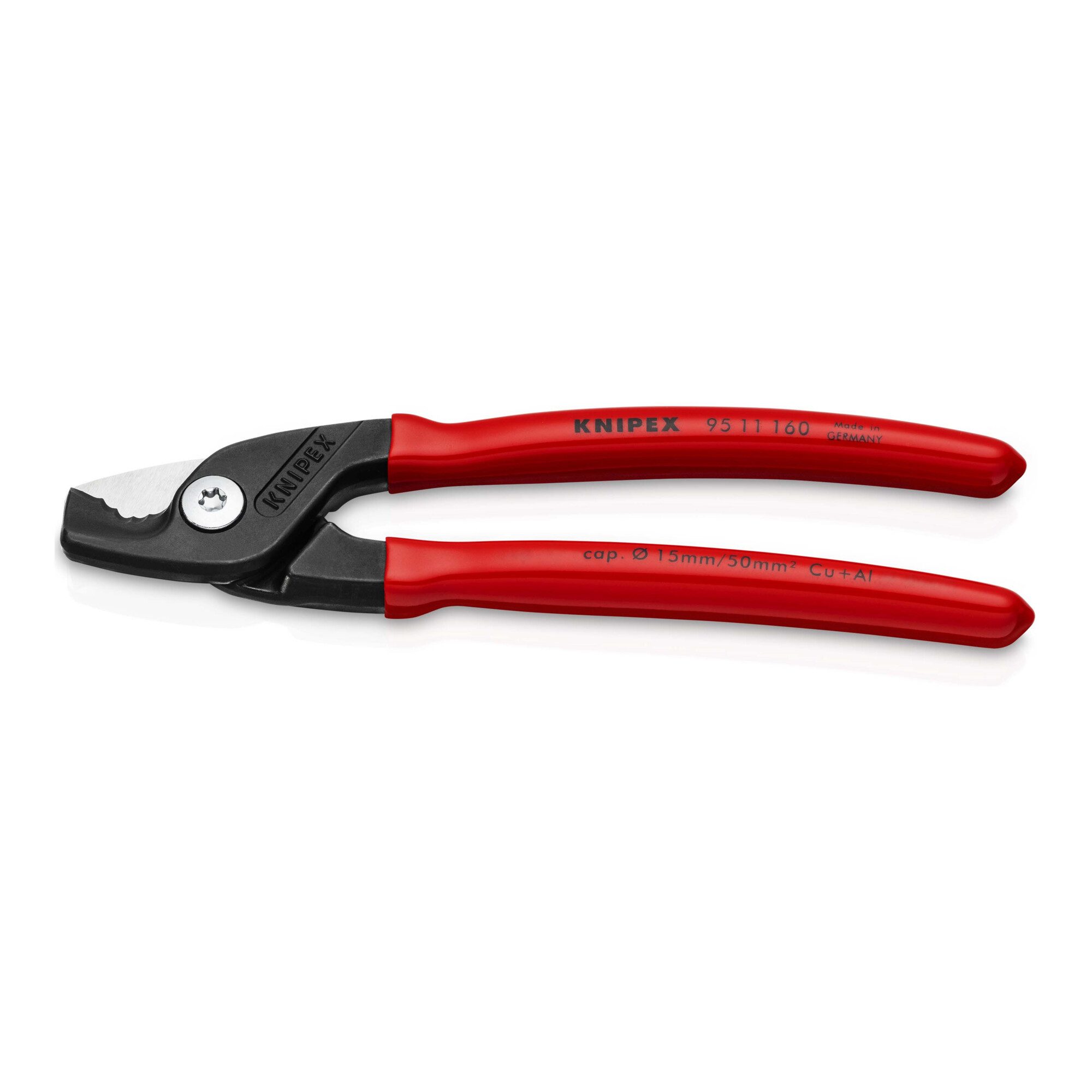 Knipex Kabelschere KNIPEX 95 11 160 StepCut® Kabelschere mit Kunststoff überzogen brünier