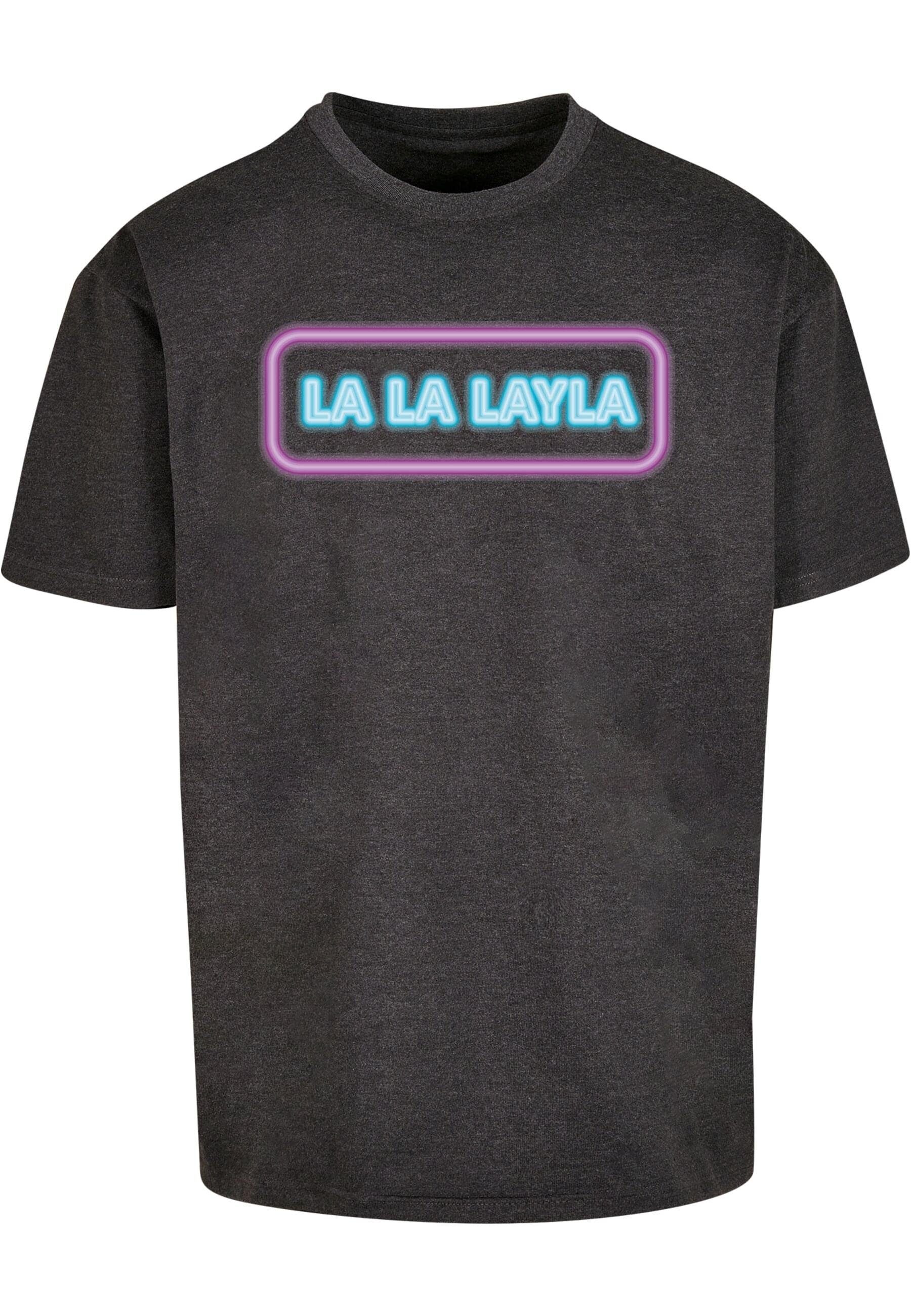 (1-tlg) Merchcode LAYLA LA LA charcoal Herren T-Shirt Oversize Tee