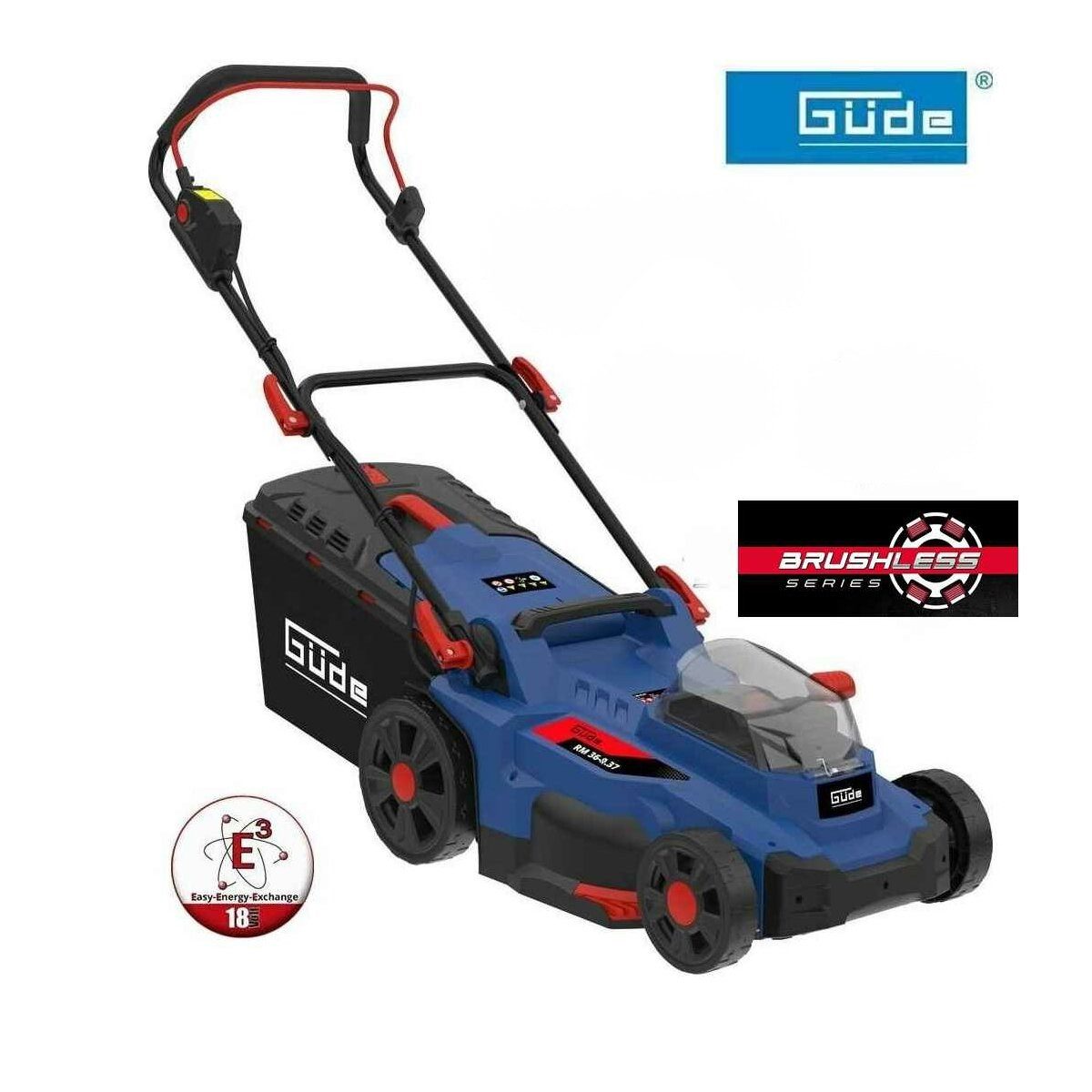 Güde Akkurasenmäher GÜDE Akku Rasenmäher RM 36/37 (2 X 18V) Brushless Solo Ohne Akku