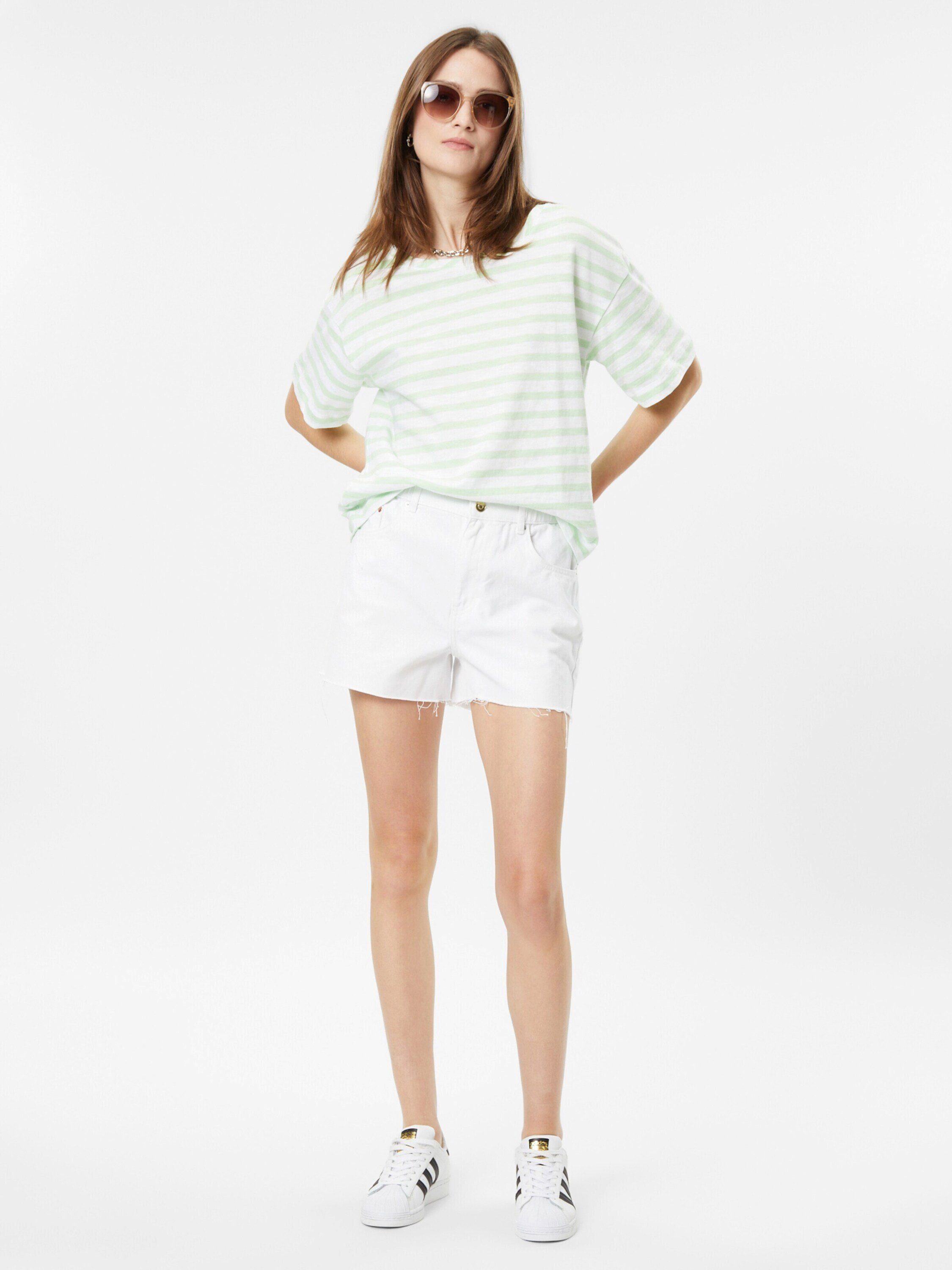 Esprit T-Shirt (1-tlg) Details pastel Plain/ohne green