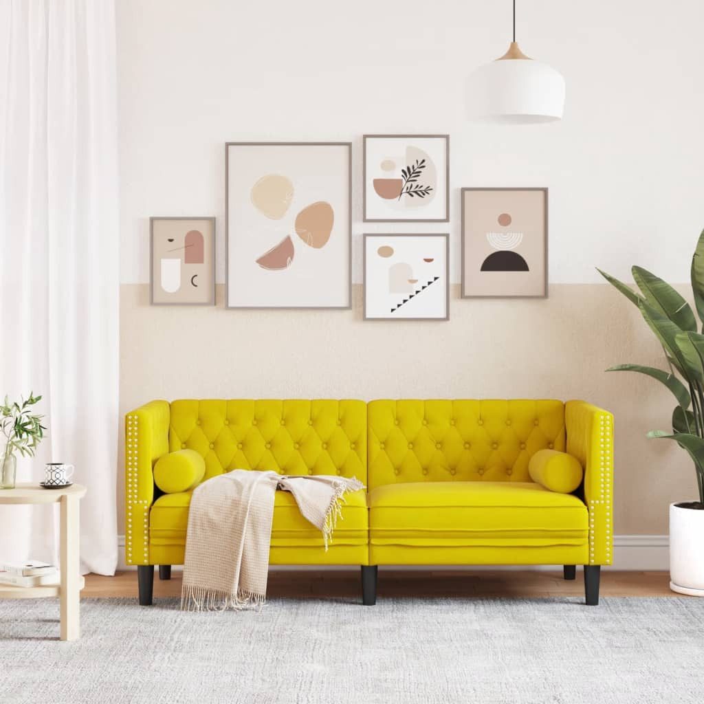 vidaXL Sofa Chesterfield-Sofa mit Nackenrollen 2-Sitzer günstig online kaufen