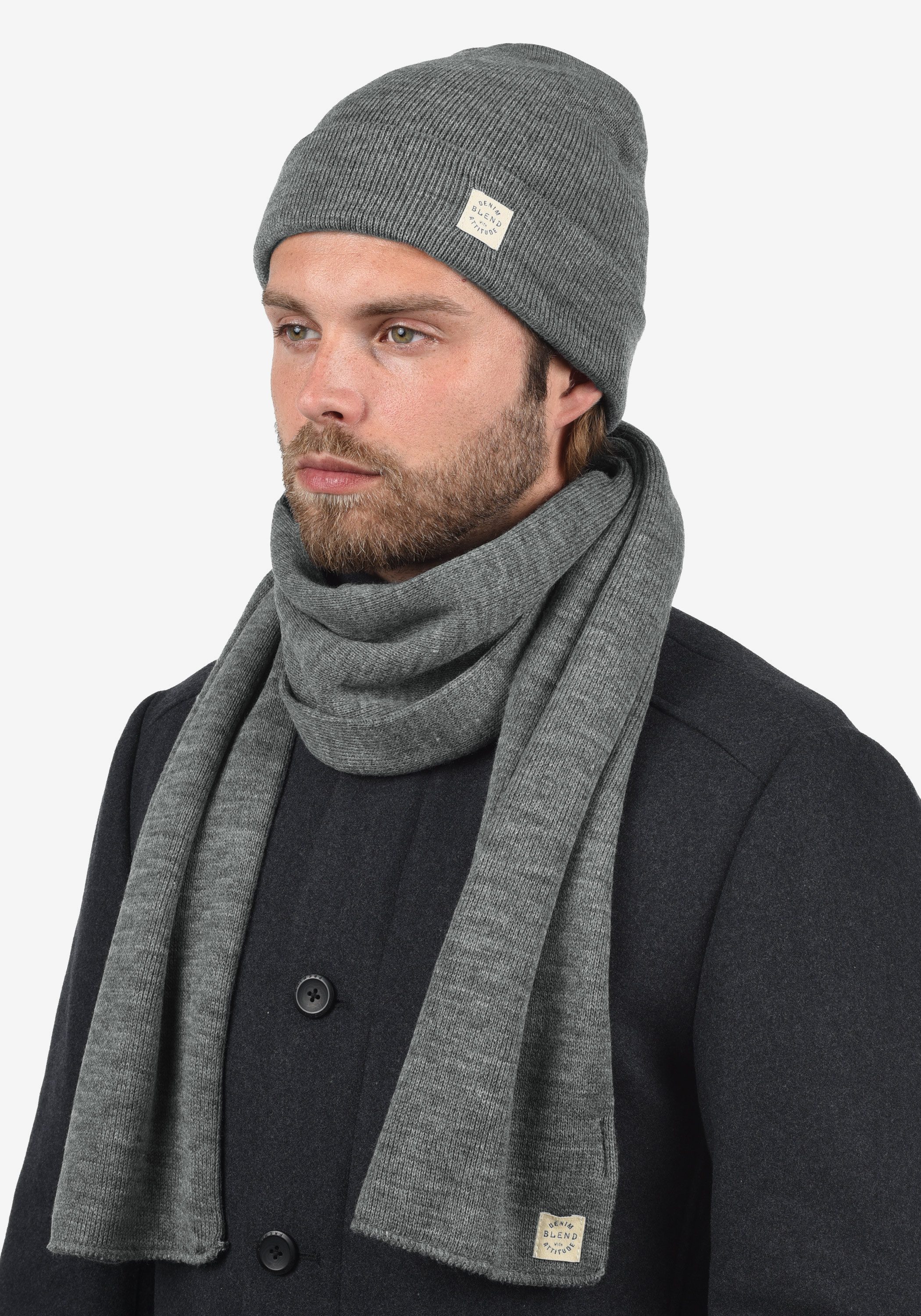 Blend Strickschal BHScar, Schal mit Logobadge