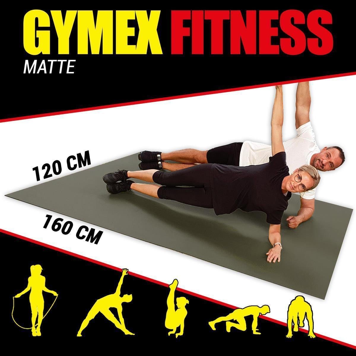 GYMEX Yogamatte GYMEX Fitness-Matte XXL für Yoga, Sport & Fitness