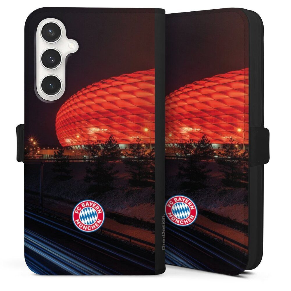 DeinDesign Handyhülle FC Bayern München FCB Stadion Allianz Arena bei Nacht FCB, Samsung Galaxy S24 FE 5G Hülle Handy Flip Case Wallet Cover