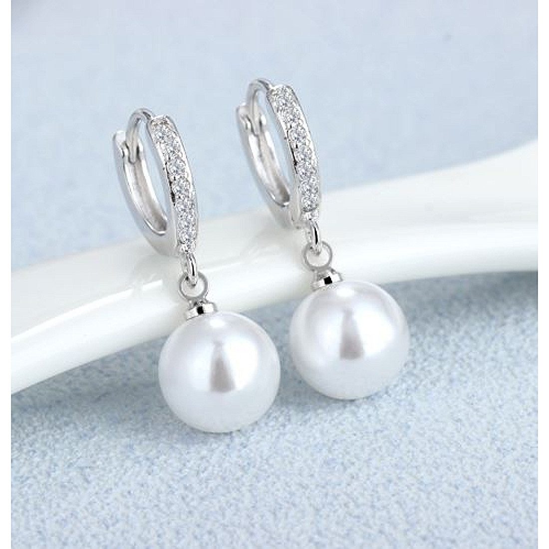 KARMA Perlenohrringe Perlenohrringe Damen Silber Creolen günstig online kaufen