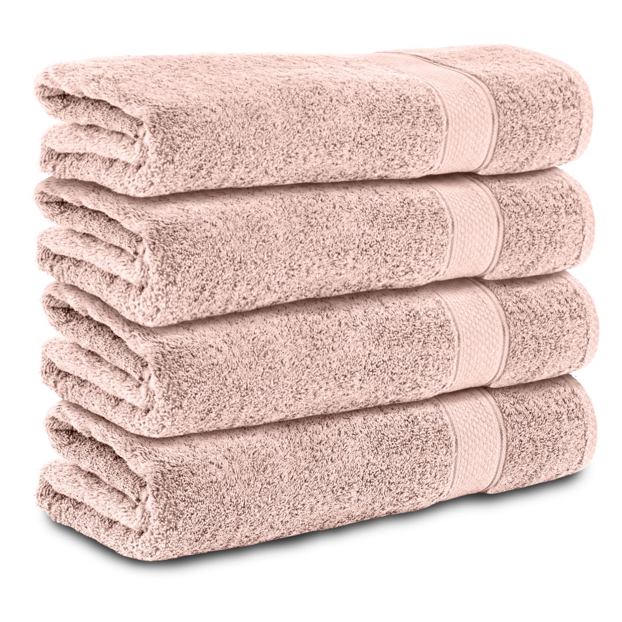 Komfortec Badetücher 100% Baumwolle, 470 g/m², Frottee (4-St), Handtücher 70x140 cm Set, Weich Rosa