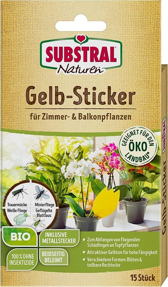 Klebefalle Substral Naturen Bio Gelbstecker, Gelbsticker, insektizidfreie Leimfal