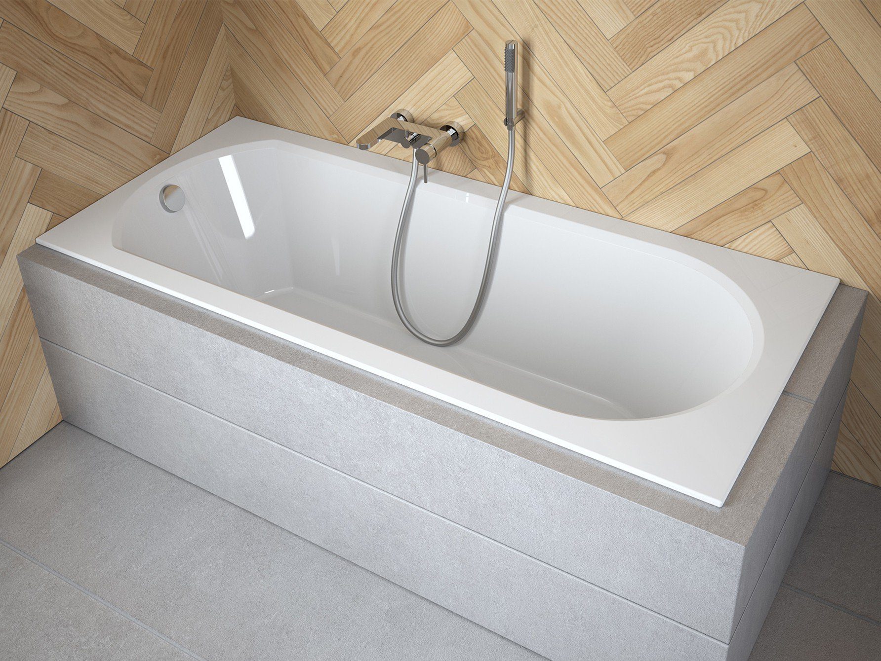 KOLMAN Badewanne Rechteck Intrica Slim 150x75, Ablaufgarnitur & Füße GRATIS