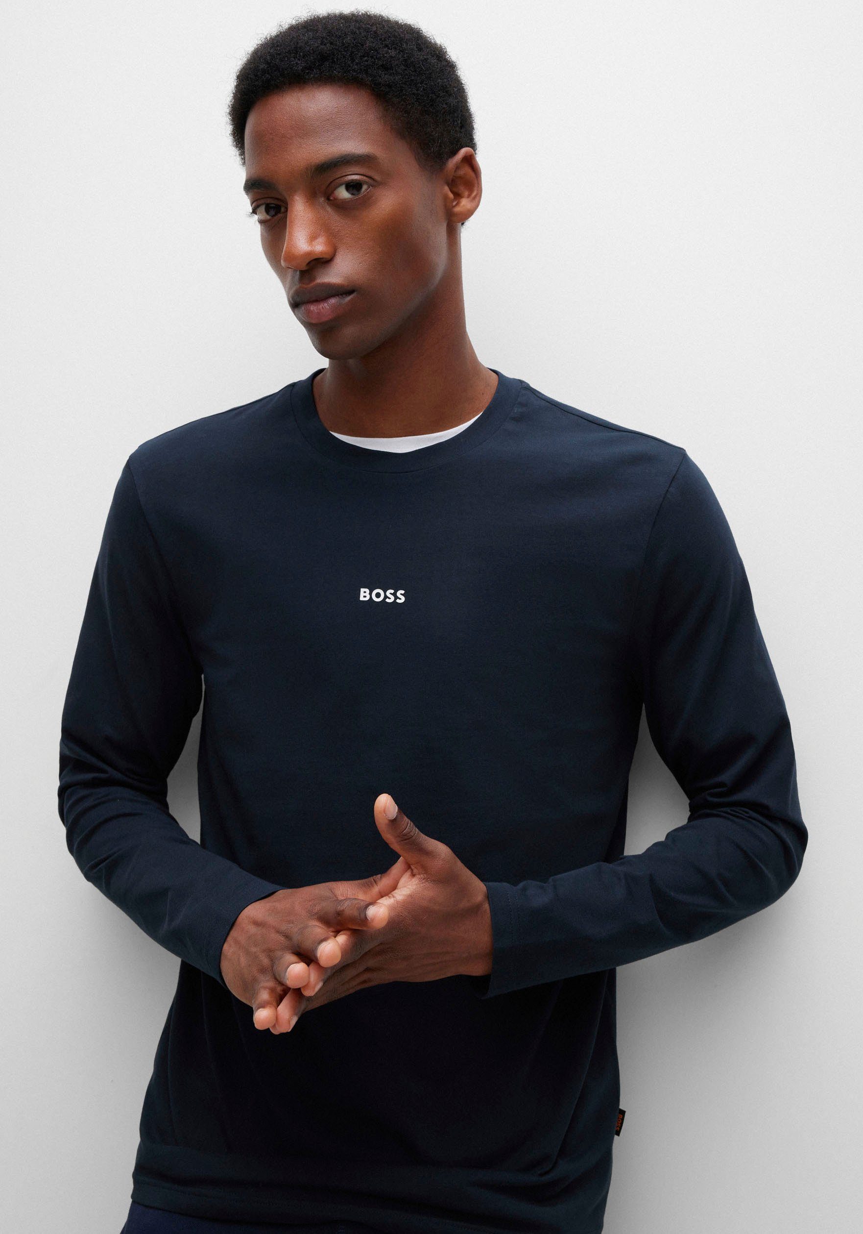 BOSS ORANGE Langarmshirt TChark mit Logo-Schriftzug günstig online kaufen