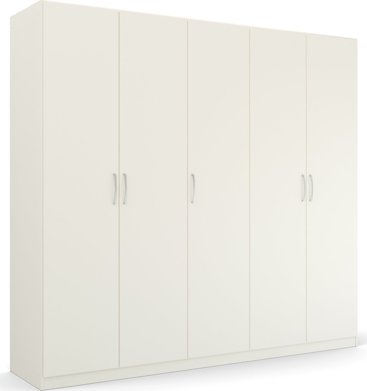 rauch Drehtürenschrank Kleiderschrank Schrank Garderobe Ankleide PURE BY QUADRA SPIN (Breiten: 181/226/271 cm, Höhe 210 cm) mit Spiegel, in puristischem Design, Griffe alufarben MADE IN GERMANY