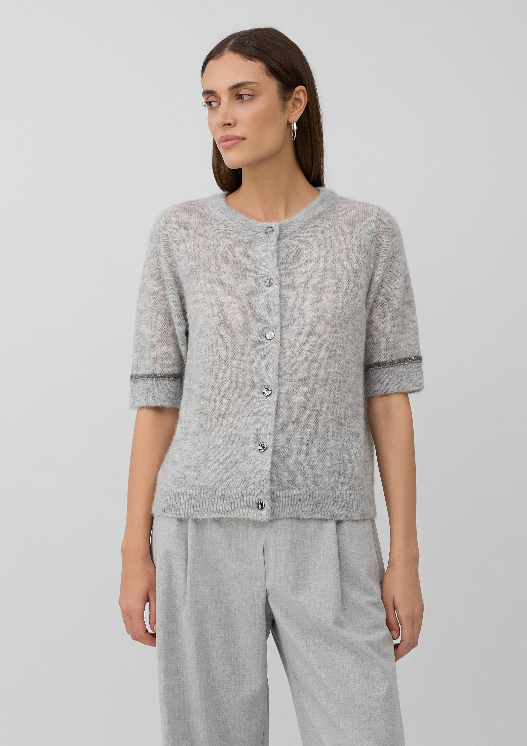 s.Oliver Cardigan Strickjacke Alpakamix-Cardigan mit Kontrast-Details und P günstig online kaufen