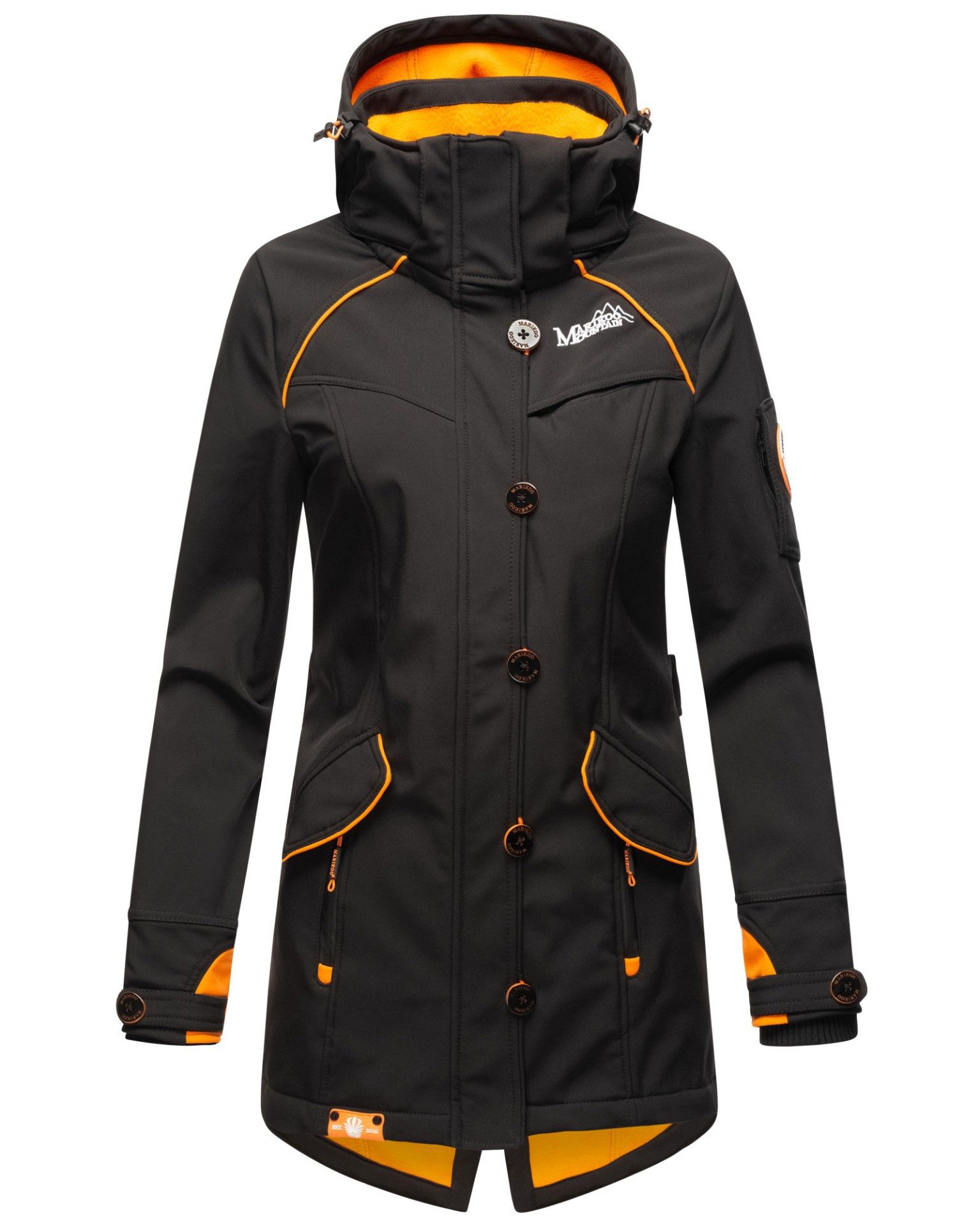 Marikoo Softshelljacke mit Kapuze – Outdoorjacke wind- und wasserabweisend Softshelljacke mit Fleecefutter und abnehmbarer Kapuze