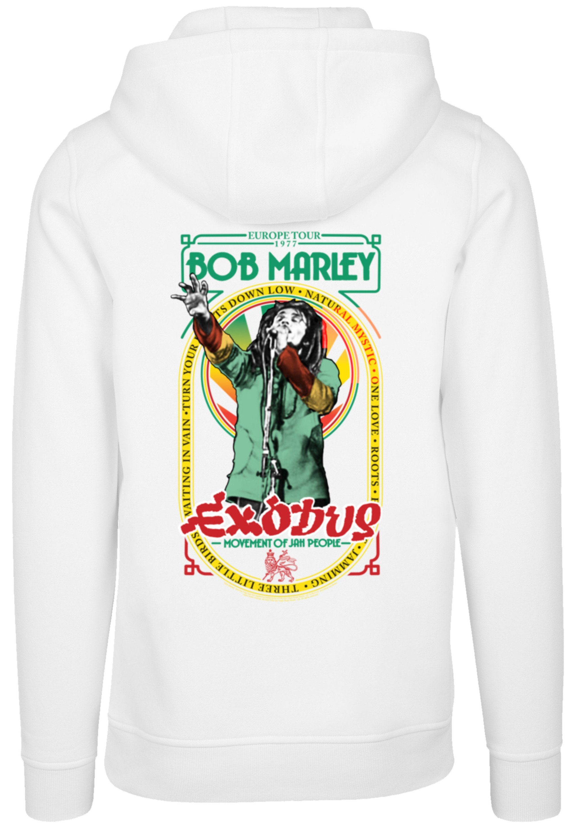Bob Hoodie Exodus Reggae Band, Marley Premium Singing Music Qualität, F4NT4STIC weiß Logo