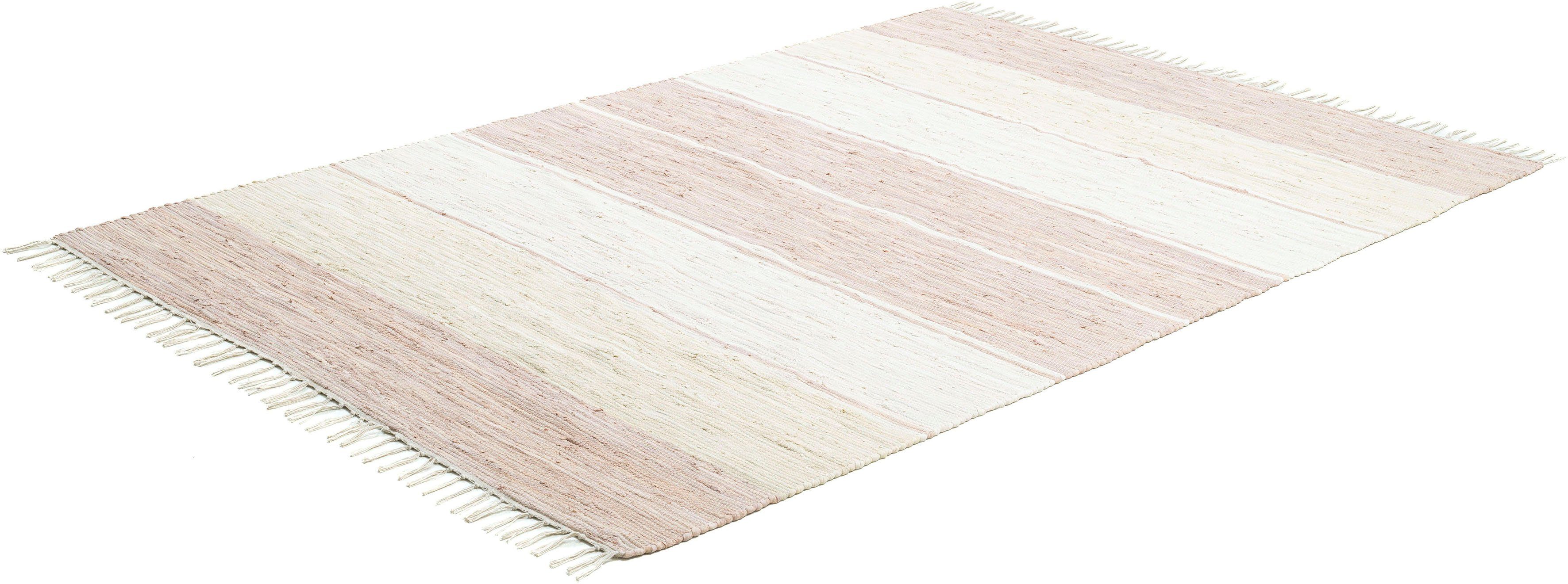 THEKO Teppich Stripe Cotton, handgewebt, rechteckig, günstig online kaufen