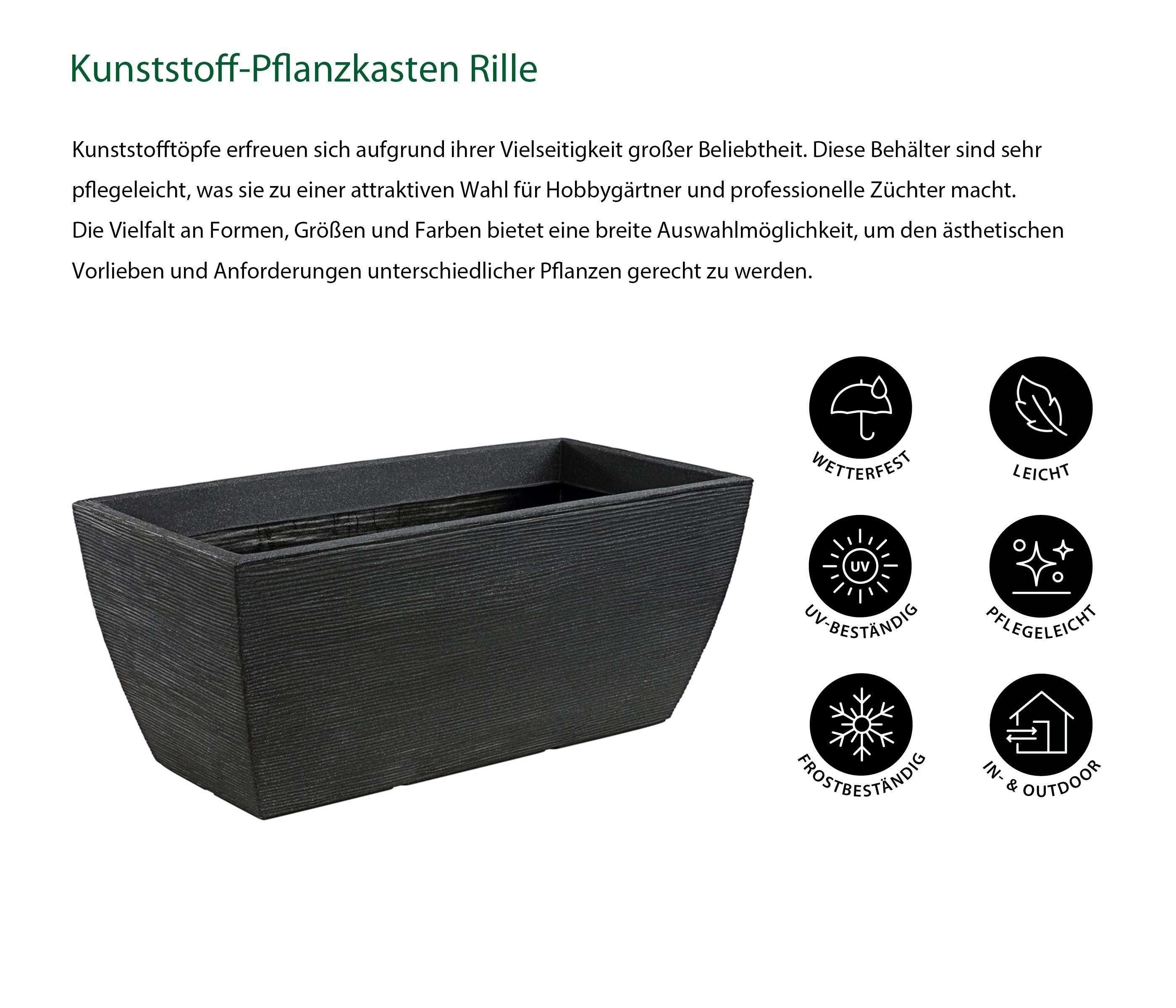 Dehner Blumentopf Blumenkasten Rillei, 80 x günstig online kaufen