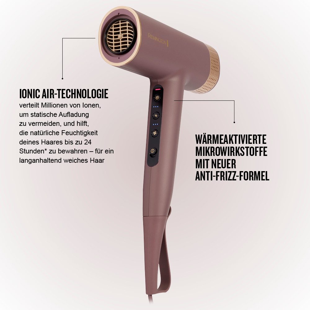 Remington Haartrockner AIRviveDigital Haartrockner (EC8930), 1600 W, Digital Motor, Ionic Air, Anti-Frizz, 12 Heiz-&Geschwindigkeitsstufen – Bild 5 von 5