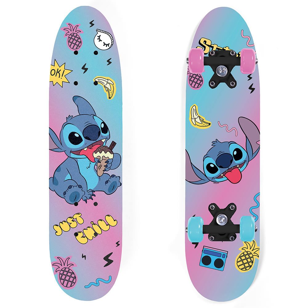 Stitch Skateboard 61 cm – Kinder Holz Skateboard 24 Zoll Funboard, Kinder Skateboard, rutschfeste Oberfläche, 9-lagiges Ahornholz