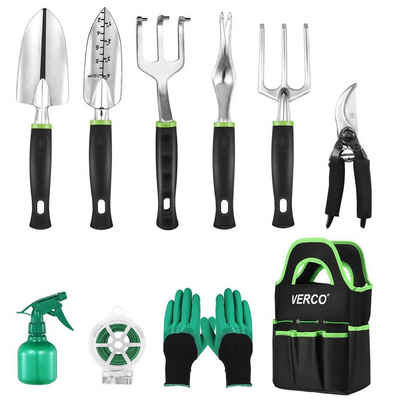 VERCO Gartenpflege-Set Gartengeräte Gartenwerkzeug, Garten Schere Pflanzset Unkraut Schaufel Spaten inkl. Tasche