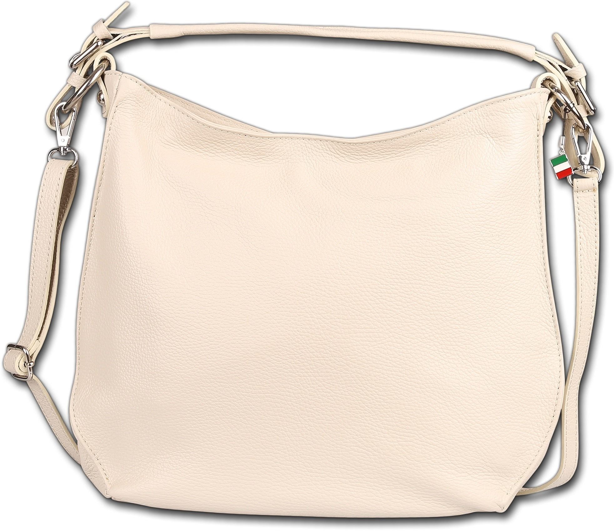 FLORENCE Schultertasche Florence Damen Schultertasche Leder (Schultertasche, Schultertasche), Damen Tasche Echtes Leder beige