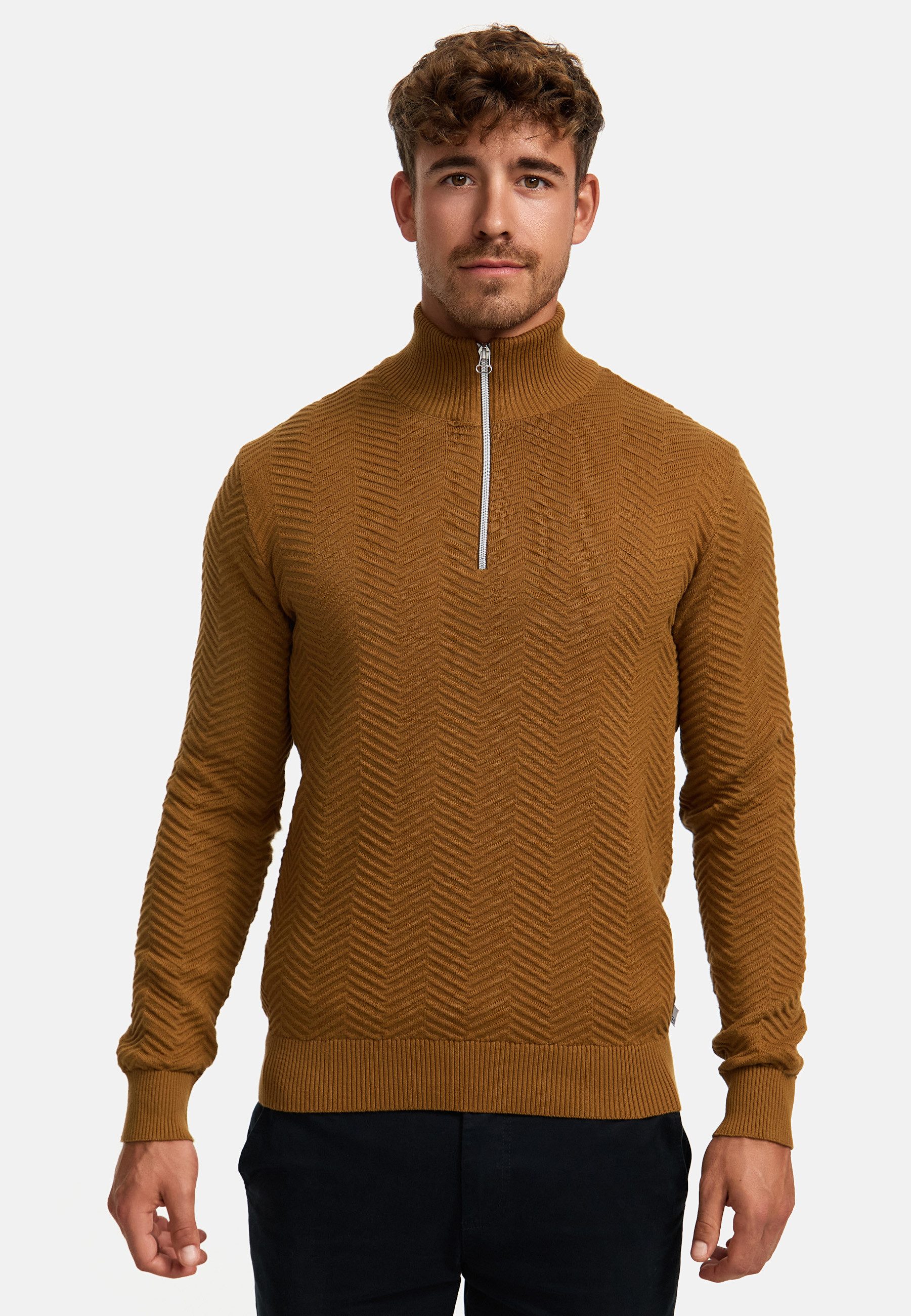 Kronstadt Strickpullover Herren KSCarlo Half-Zip Pullover Herrenpullover Half-Zip Feinstrickpullover