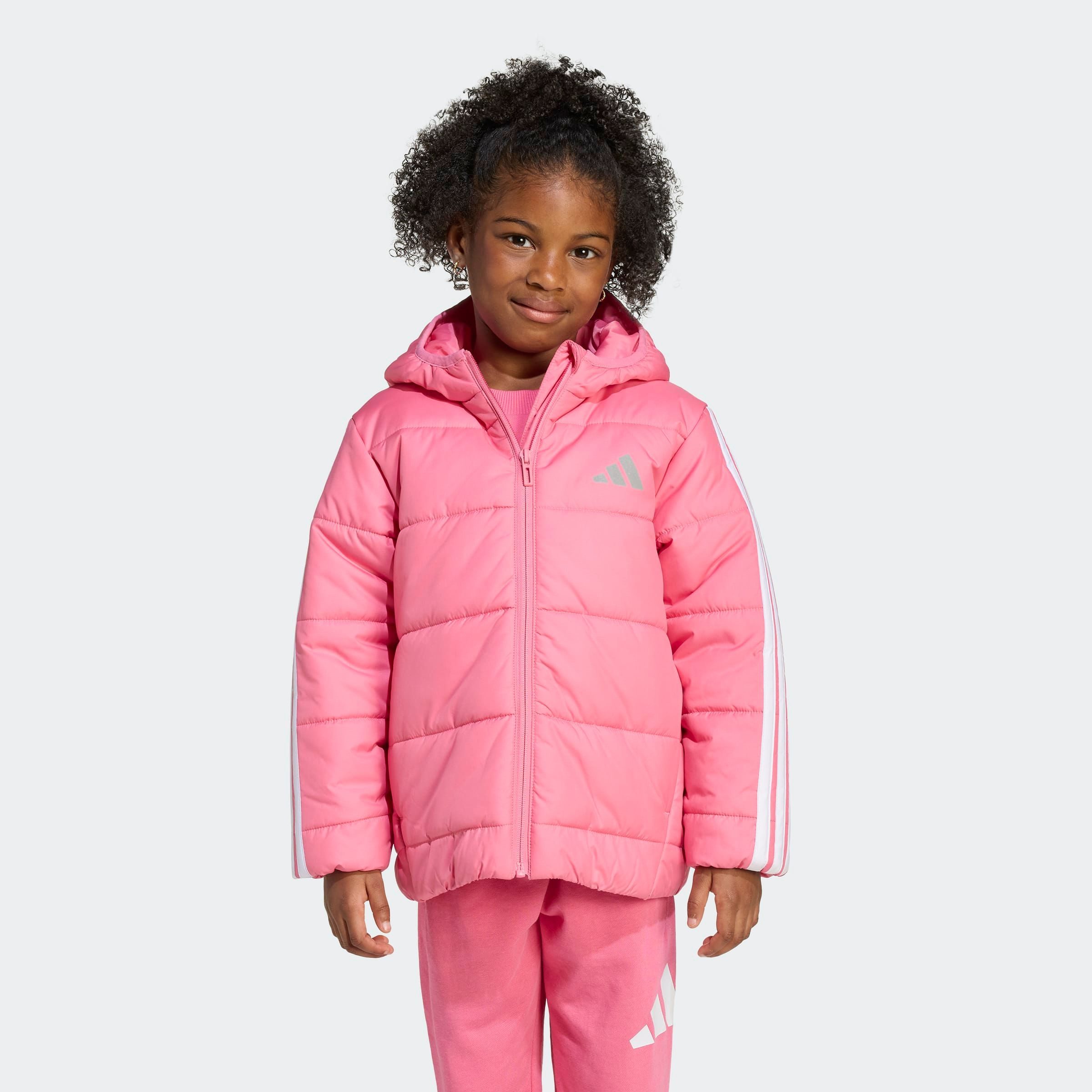 adidas Sportswear Winterjacke ESSENTIALS 3-STREIFEN GEFÜTTERTE für Kinder, mit Reißverschluss, leichtes Material