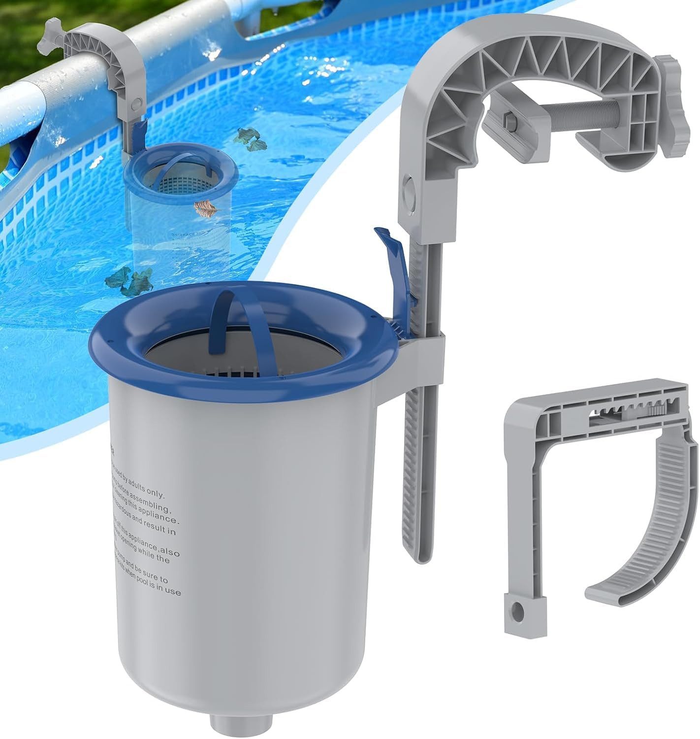 Schlauchhalterung Oberflächenskimmer Pool Skimmer Wandhalterung mit Korb