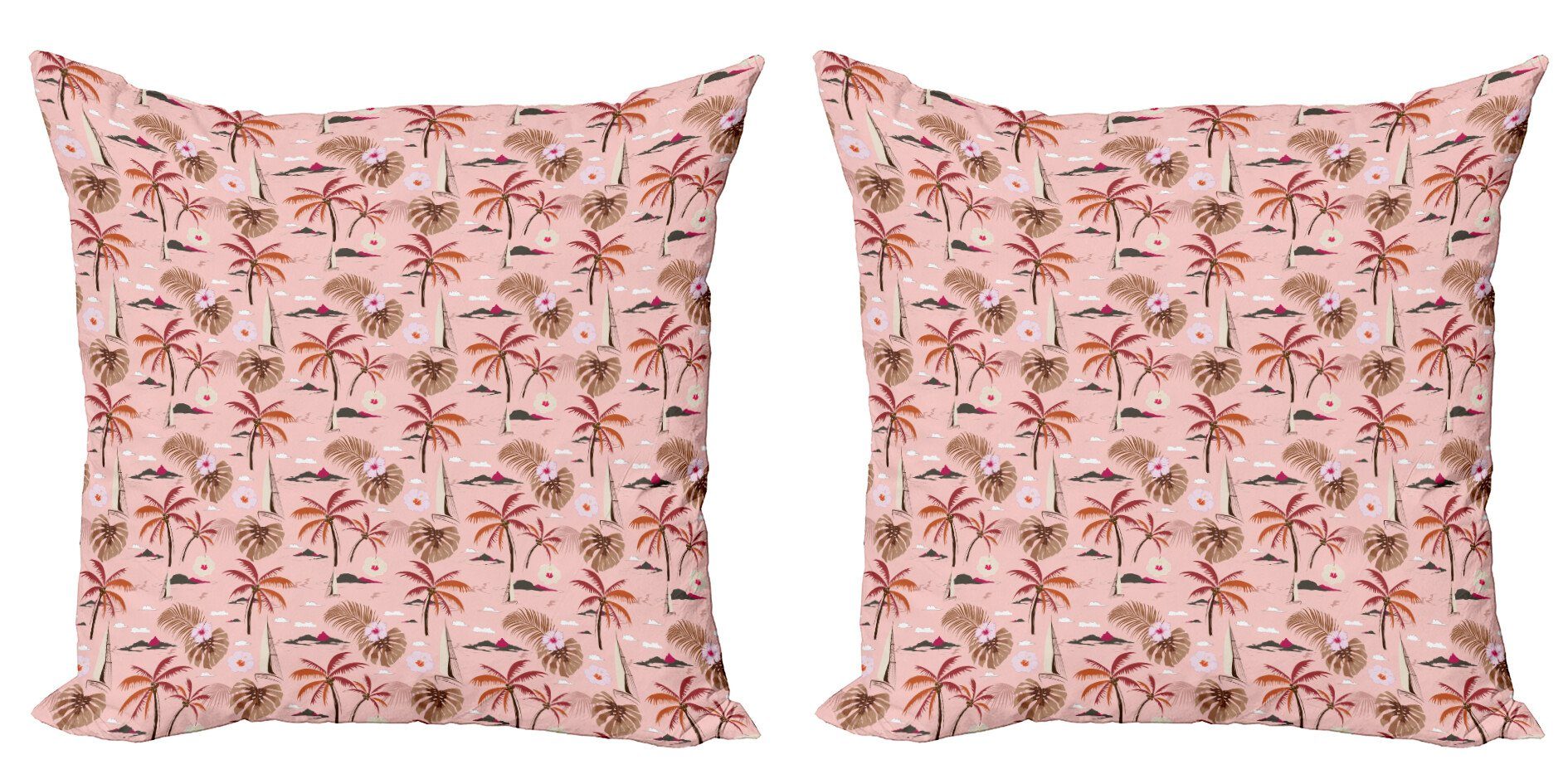 Modern (2 Doppelseitiger Tropisch Digitaldruck, Abakuhaus Tropische Theme Stück), Kissenbezüge Blüten Accent