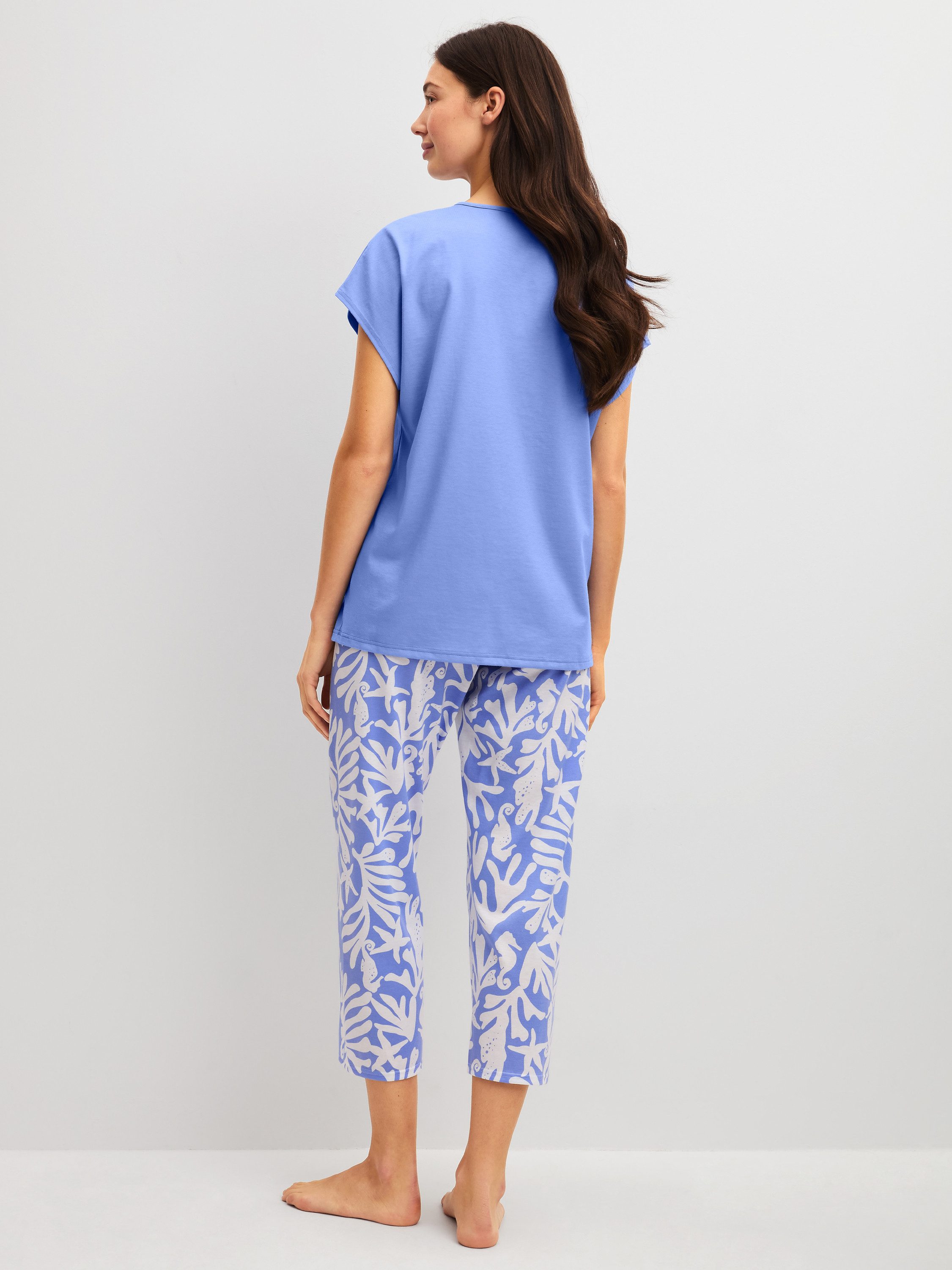 CALIDA Capri-Pyjama Cotton Special Damen (2 tlg) 100% Baumwolle, atmungsaktiv, hautfreundlich, pflegeleicht