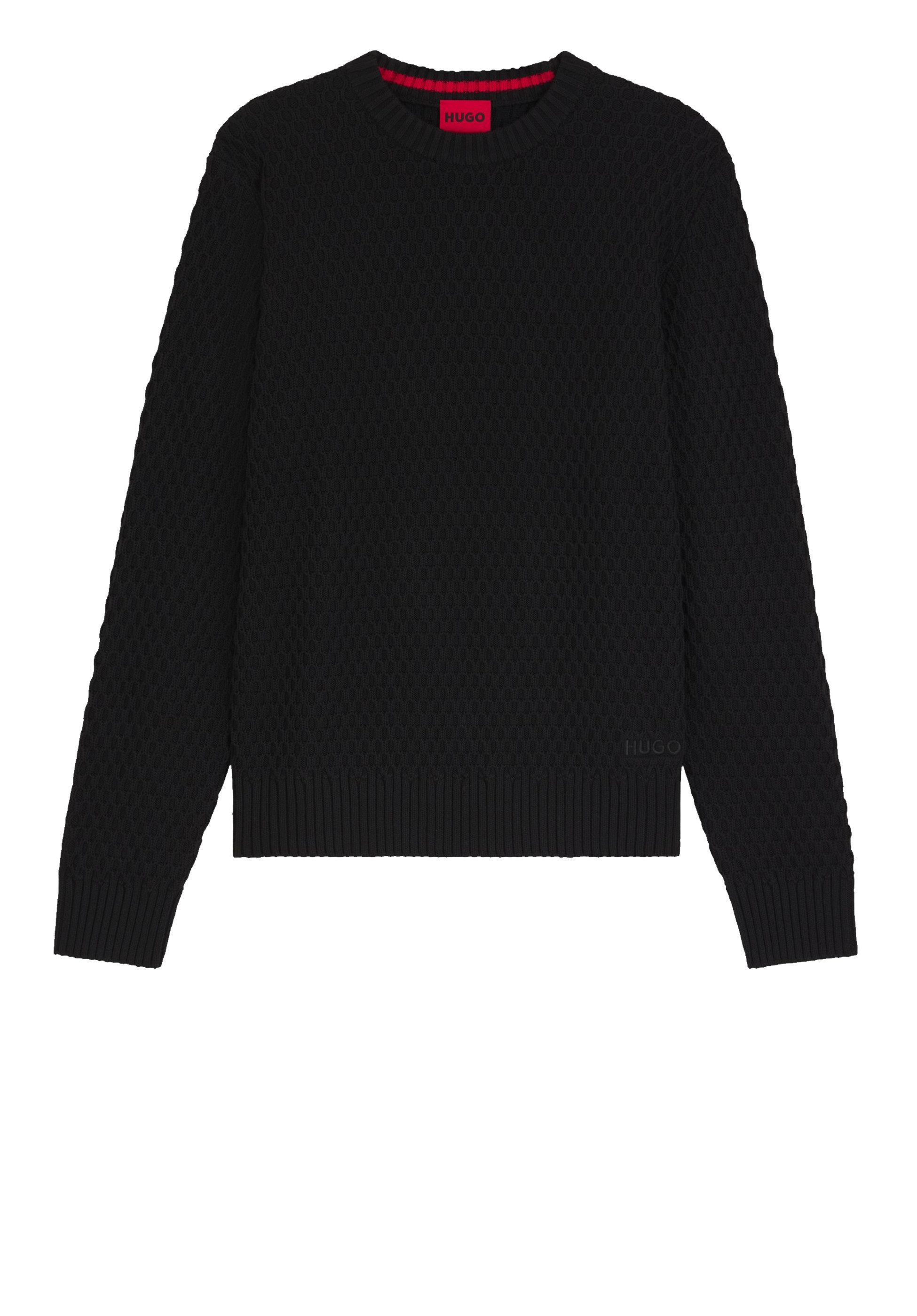 HUGO Strickpullover aus Baumwolle mit 3D-Strickstruktur (1-tlg) günstig online kaufen