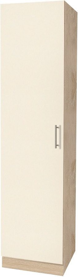 wiho Küchen Seitenschrank Kiel 50 cm breit, Höhe 200 cm Vanillefarben | Eichefarben
