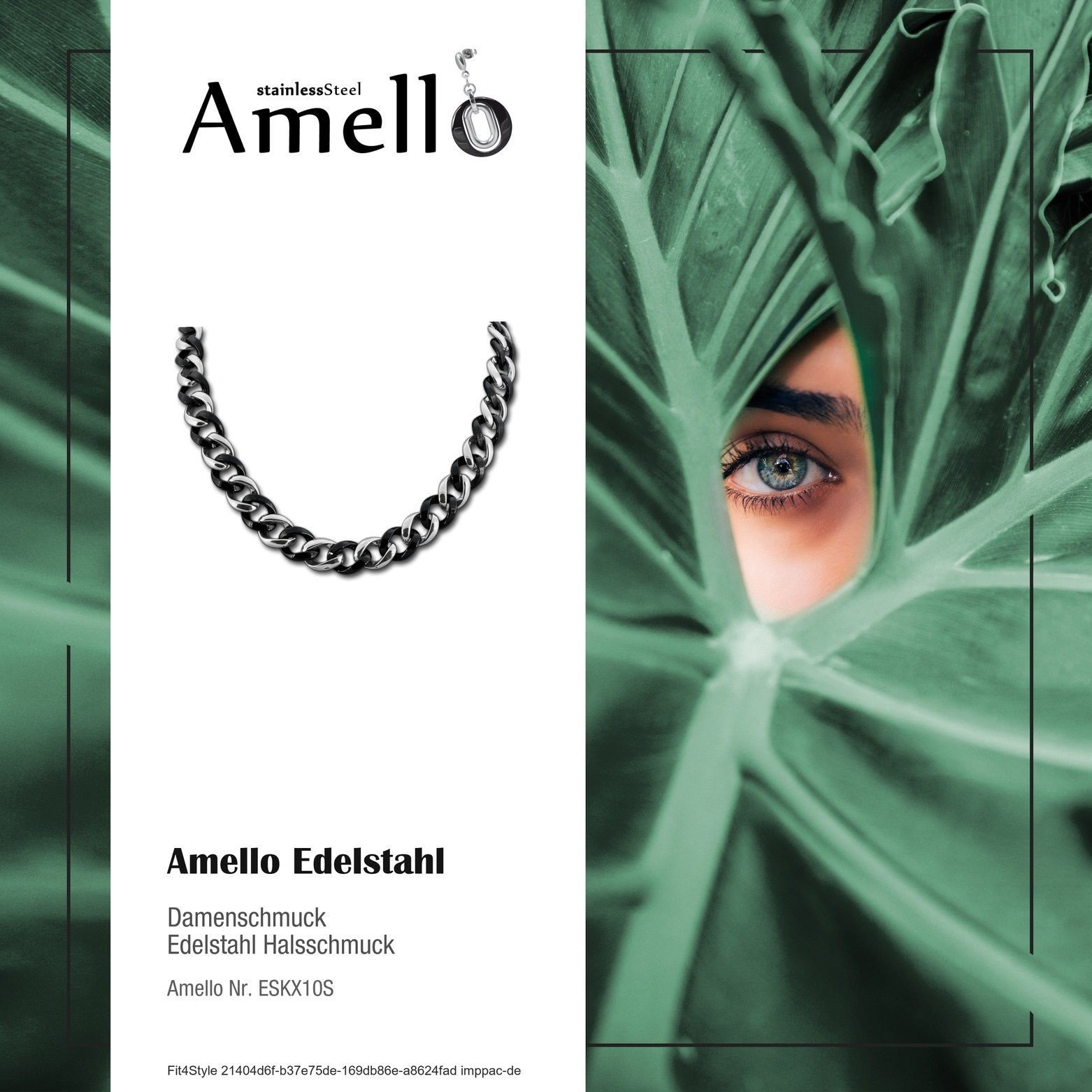 Amello Edelstahlkette Amello Panzer Halskette silber günstig online kaufen