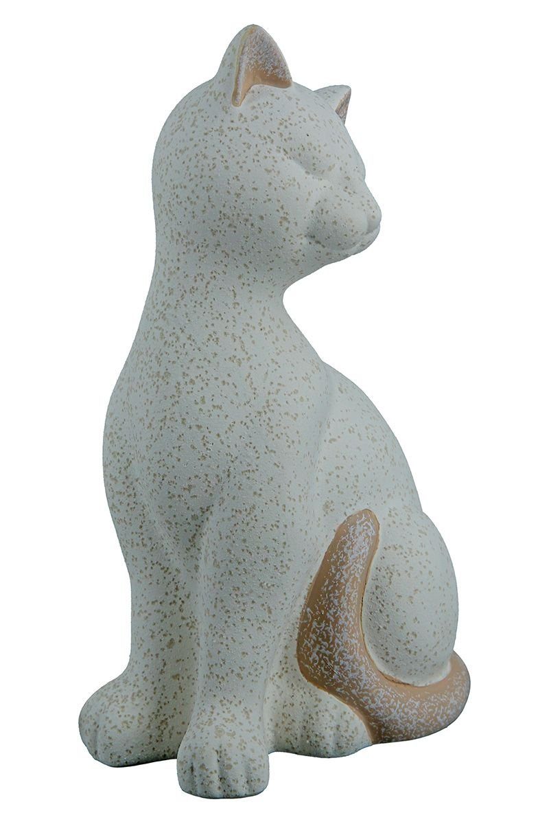 Dekoobjekt Katze Sprenkeln mit GILDE Keramik hellbraun/weiß 2tlg. Olbia cremefarbenen