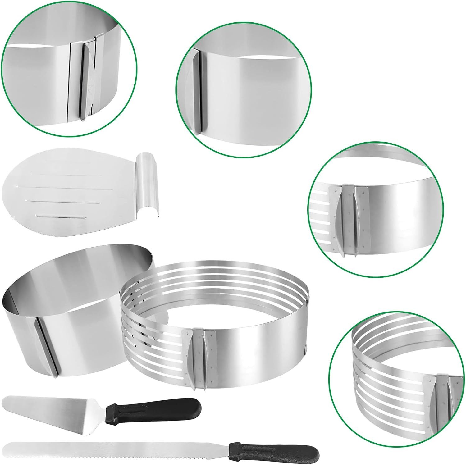 FELIXLEO Gemüseschneider 5tlg Tortenring verstellbar Set hoch 8cm – Bild 2 von 5