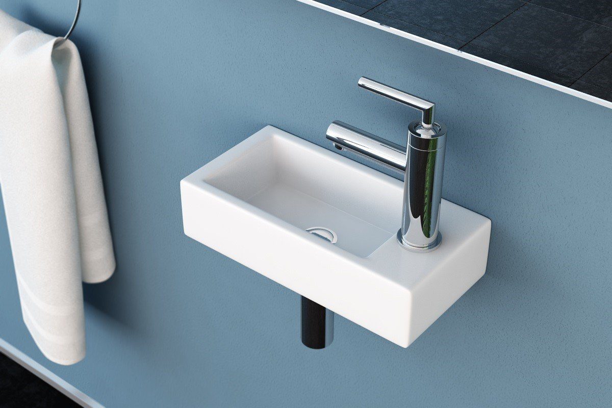 NEG Waschbecken NEG Hänge-Waschbecken Uno41H extra klein mit Monta (41H), Montagematerial inkl.
