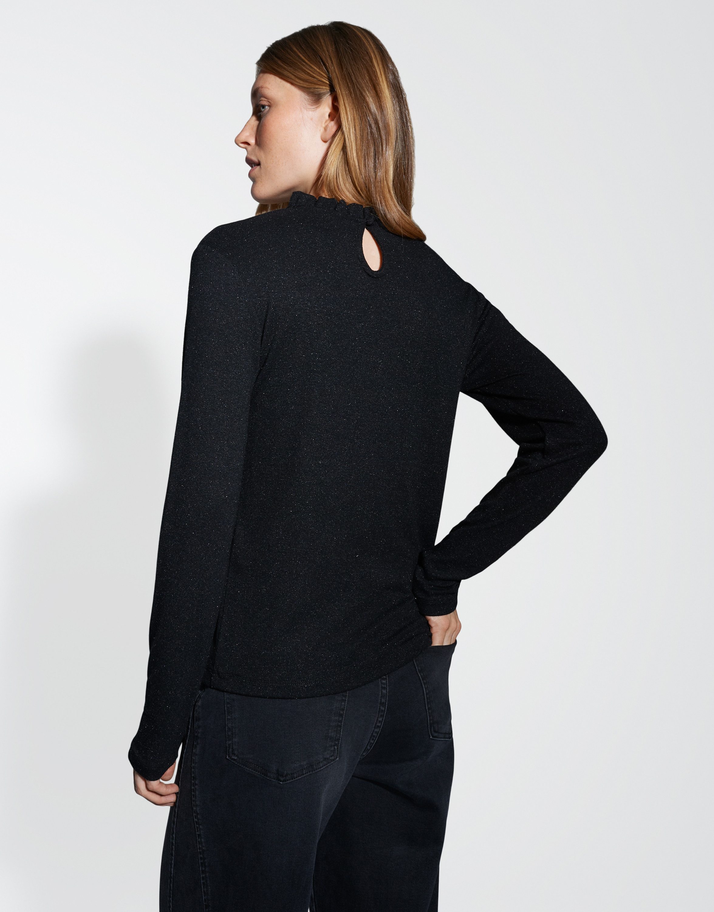 OPUS Longsleeve SANBA Slim aus schimmernden Jersey