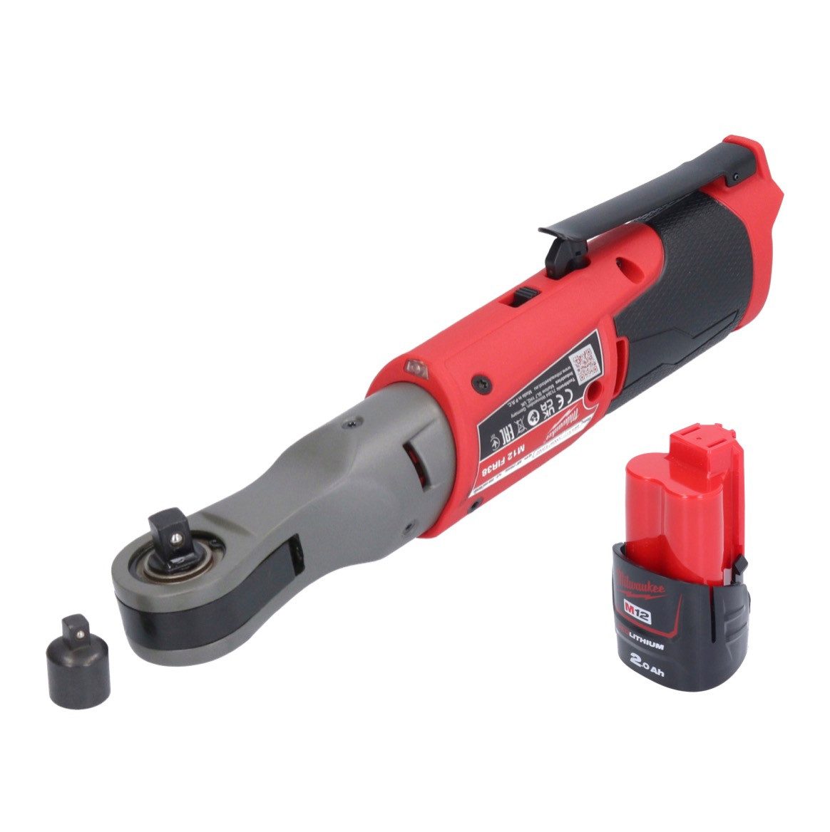 Milwaukee Umschaltknarre M12 FIR38-201 Akku Ratsche 12 V 75 Nm 3/8" 1/4" + 1x Akku 2,0 Ah