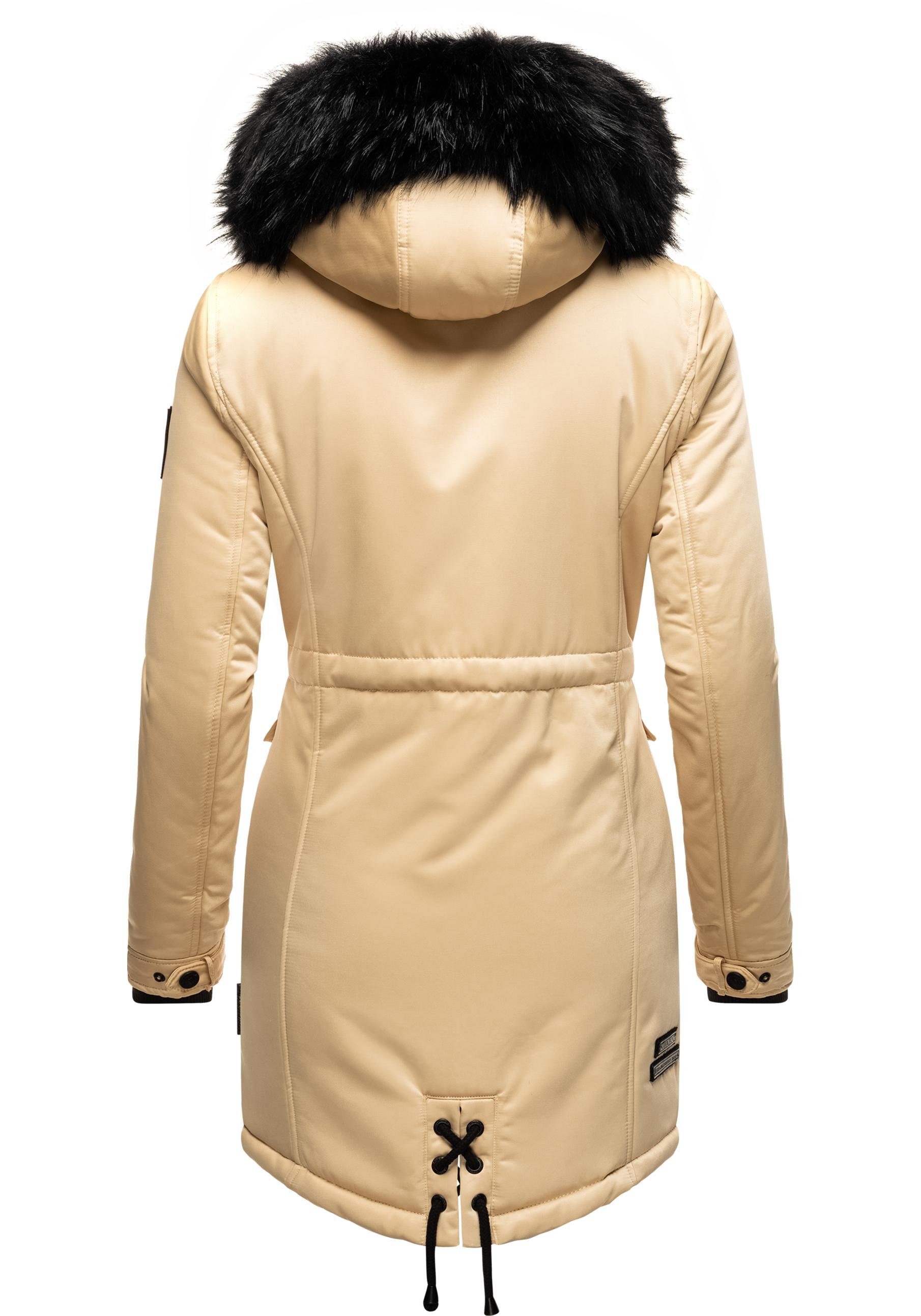 Navahoo Wintermantel Luluna Prc edler Parka mit großer Kunstfellkapuze