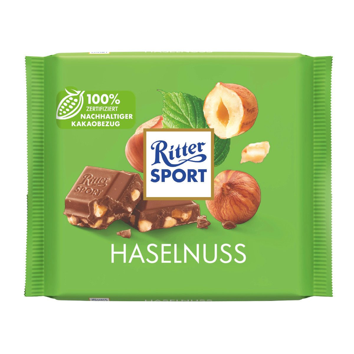 Ritter SPORT Schokolade, Ritter Sport Haselnuss Vollmilchschokolade mit Haselnuss Tafel 100g