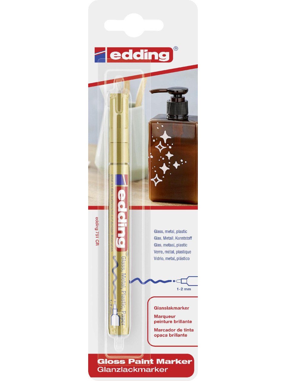 edding Permanentmarker edding 751 gloss paint marker gold
