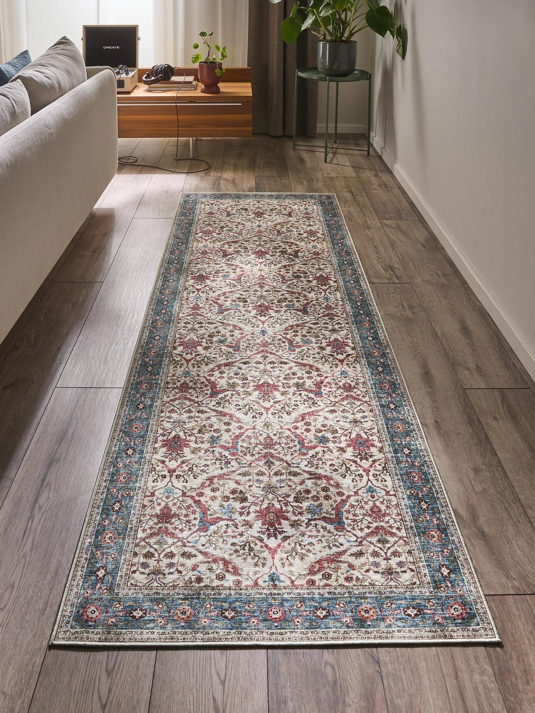 benuta Läufer Laury, rechteckig, Höhe: 5 mm, Teppich Wohnzimmer, Schlafzimmer, Esszimmer, Flur, Kunstfaser, Cozy