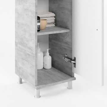 Vicco Midischrank Badezimmerschrank FYNN Weiß Grau Beton