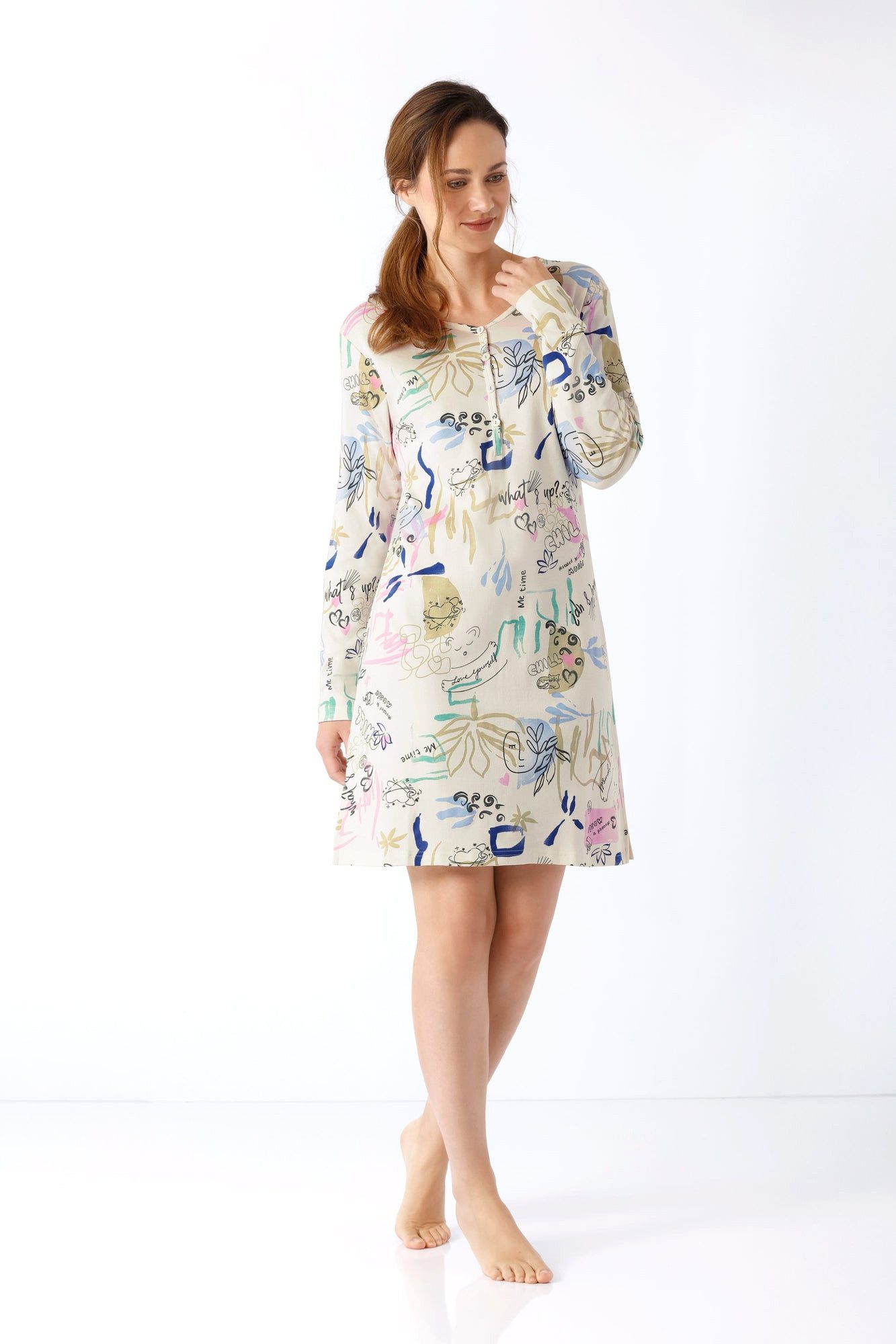 Hajo Sleepshirt Damen Sleepshirt 95 cm Premium Cotton