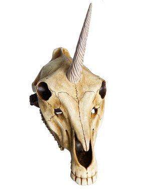 Andracor Verkleidungsmaske Maske - Einhornschädel, Verwitterter Schädel eines Einhorns. Eine Gießharz Maske aus dem Hau