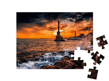puzzleYOU Puzzle Denkmal für gesunkene Schiffe im Schwarzen Meer, 48 Puzzleteile, puzzleYOU-Kollektionen Sonnenuntergang