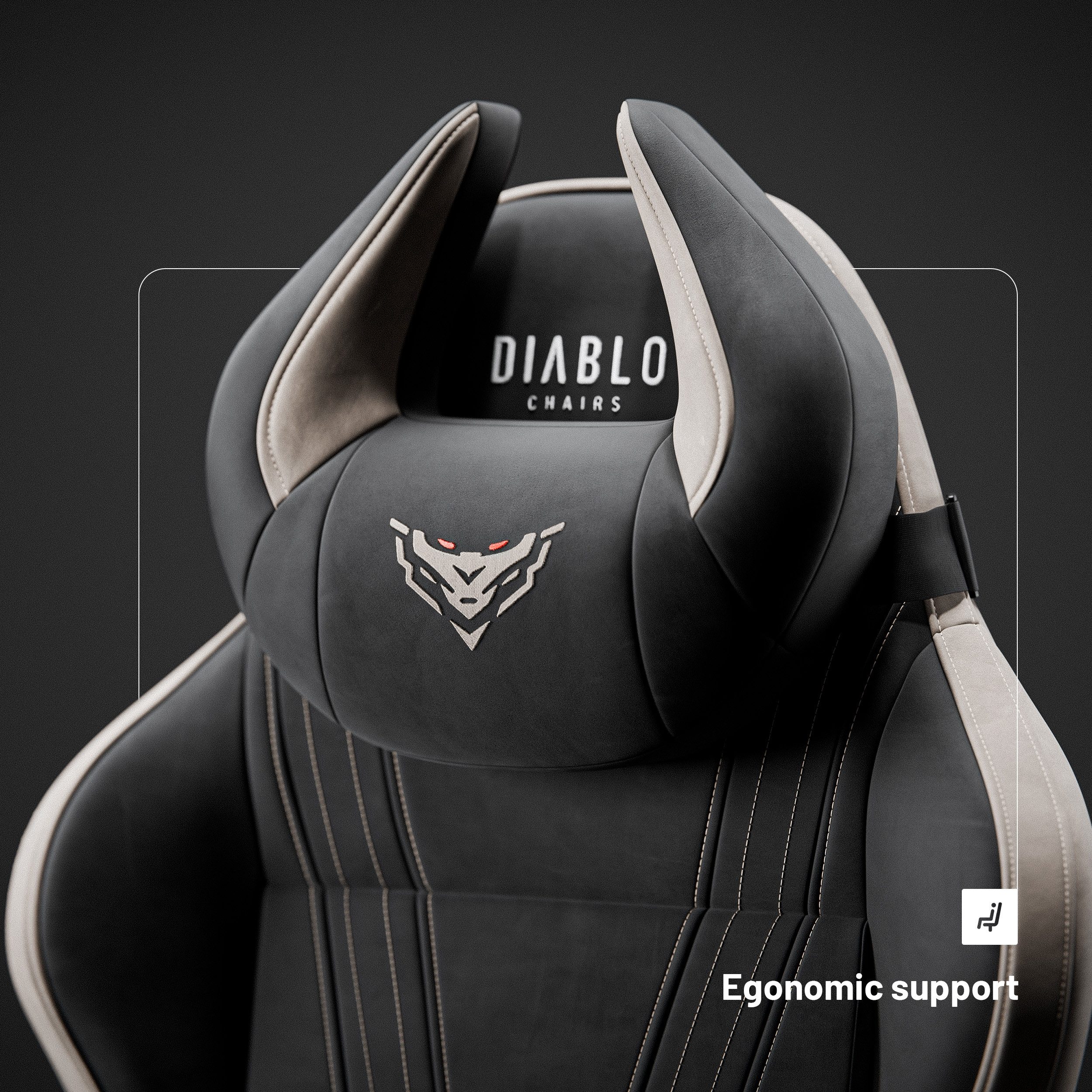 DIABLO CHAIRS Gaming-Stuhl X-Horn 2.0 HDS Kunstleder ergonomisch 3D-Armlehnen Kopfstütze (3D-Armlehnen, Memory-Schaum, HDS Kunstleder, Normal L King XL), Lenden – Bild 5 von 5