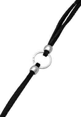 Elli Collier Halsband schwarz Choker mit Kreis 925 Silber