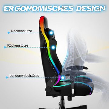 HOMALL Gaming-Stuhl Gaming Stuhl Bürostuhl Ergonomisch, Lendenkissen verstellbar (150kg Belastbar, Zockerstuhl, Zocker, Sessel Gaming, 1 St), PC Sessel, Computerstuhl, Computer Stuhl, Zockersessel