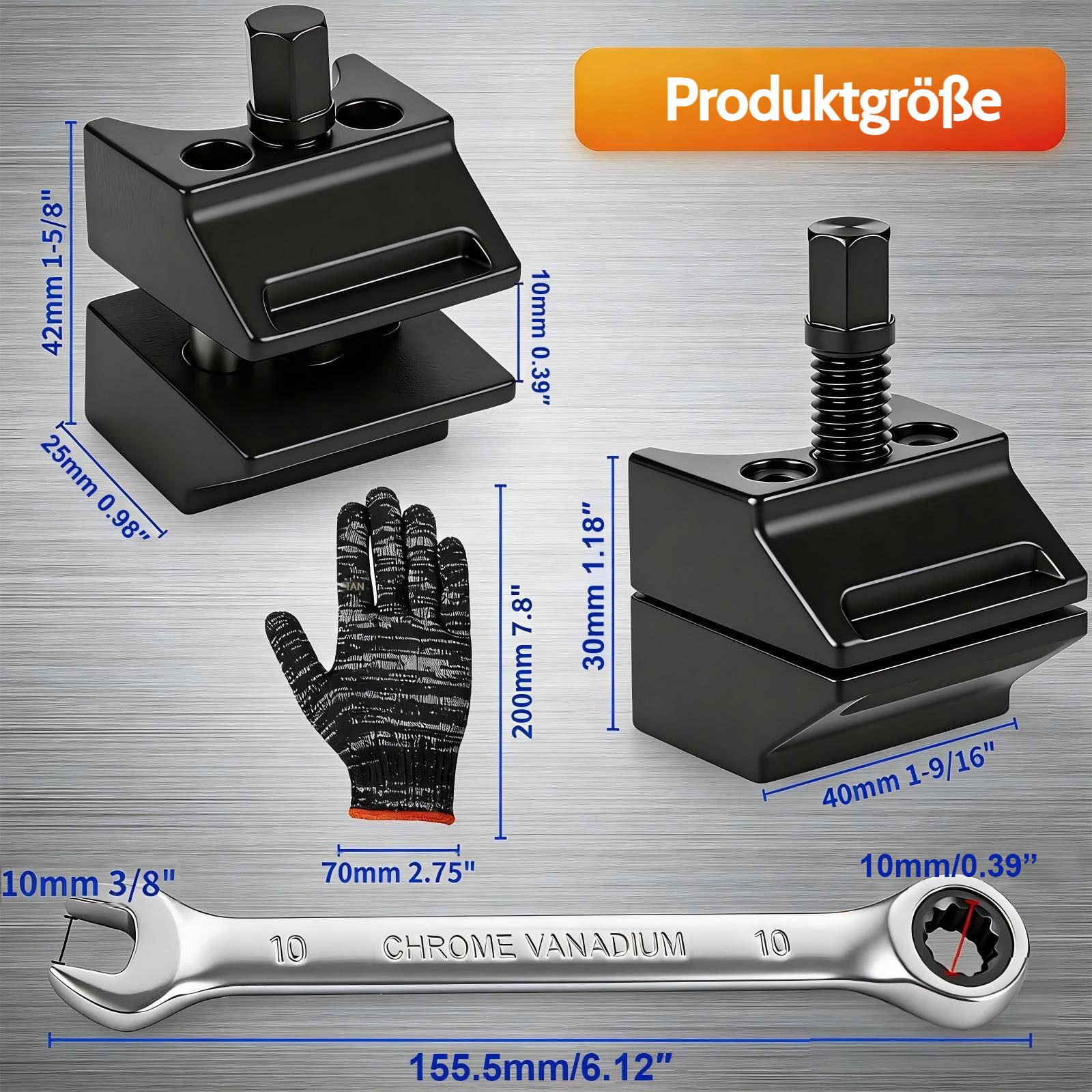 PRIISF Montagewerkzeug Spreizer Radlagergehäuse Stoßdämpfer Werkzeug Universal Federbein Satz, (Klemmbohrung Spreizwerkzeug Federbein Achsschenkel Traggelenk Spreizer, 6-tlg., Gehärteter Stahl Federbein Spreizer Werkzeug Federung Strebe Trennung), Traggelenke Stoßdämpfer Werkzeug Spreizwerkzeug für PKW KFZ, Auto, SUV